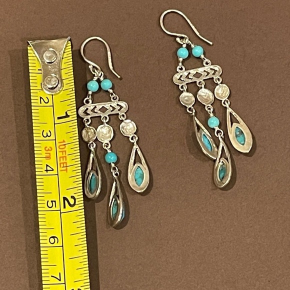 Silpada Turquoise and Silver Chandelier Earrings - Picture 9 of 9